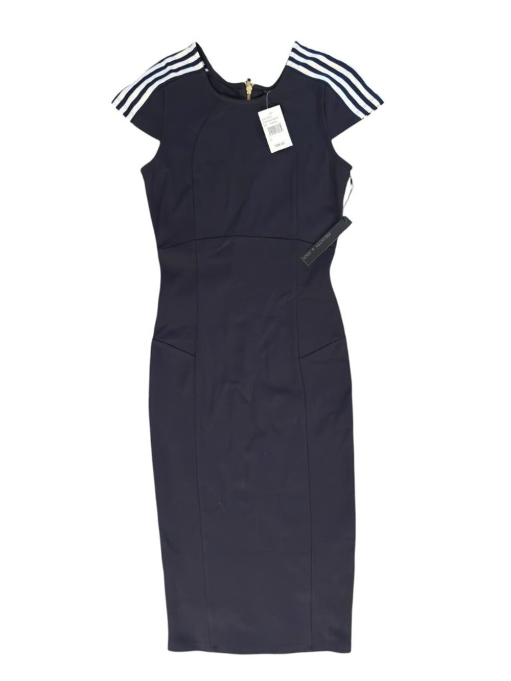 Felicity & Coco Navy Bodycon Midi Dress Cap Sleeves